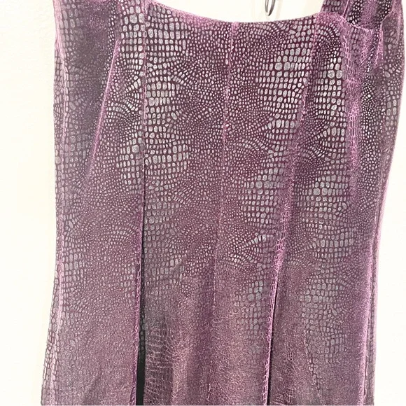 Betsey Johnson Size Small Vintage Purple Velvet Snake Print Bodycon Tank Dress - Picture 5 of 5